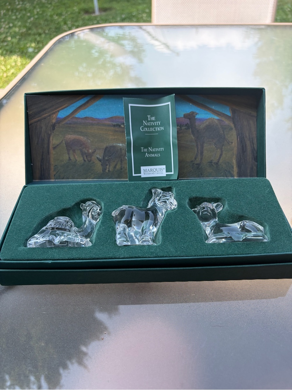 Vintage 1999 Marquis by Waterford The Nativity Collection Crystal Animals Set